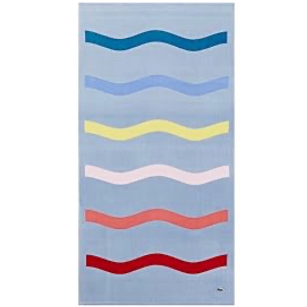 NWT Rare Lacoste Kane Multicolor Waves Oversized Beach Towel 100%Cotton 36”x72”